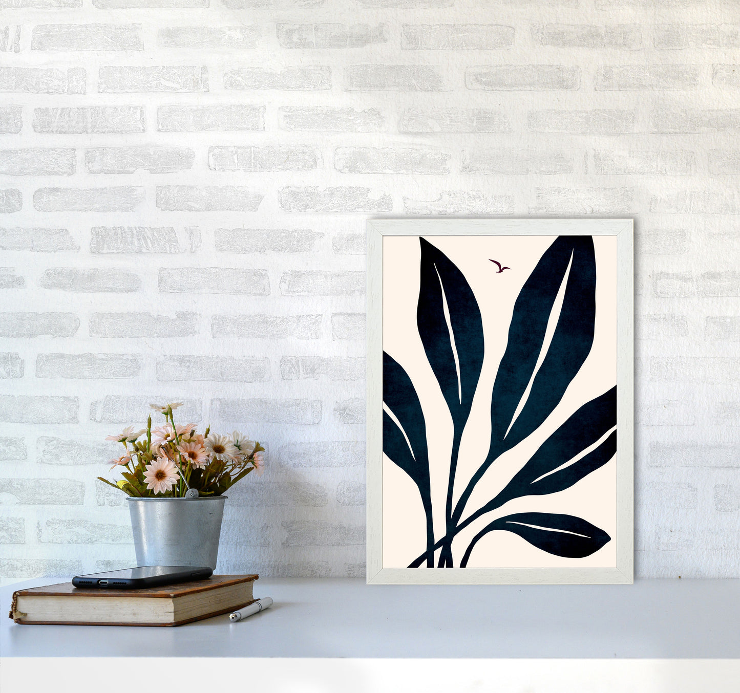 Ophelia - marine Art Print by Kubistika A3 Oak Frame