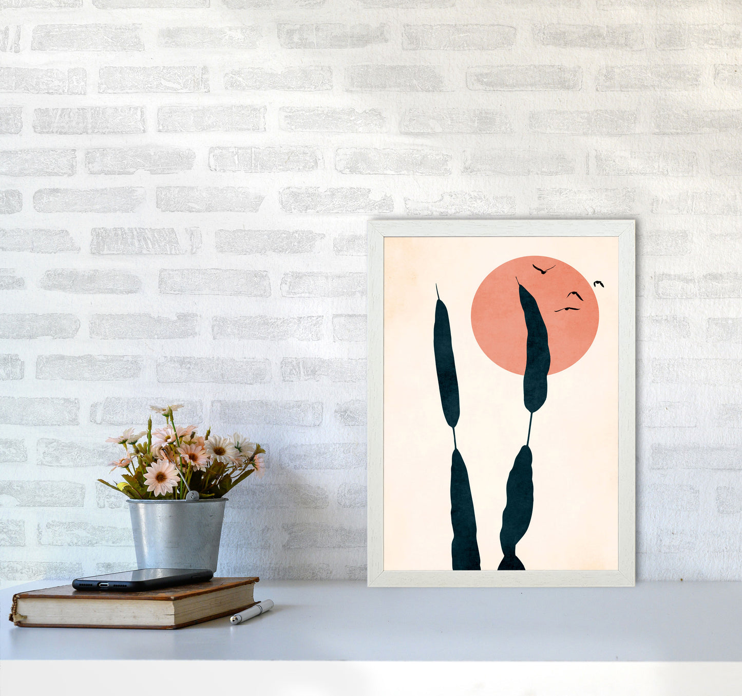 Night & Day Art Print by Kubistika A3 Oak Frame