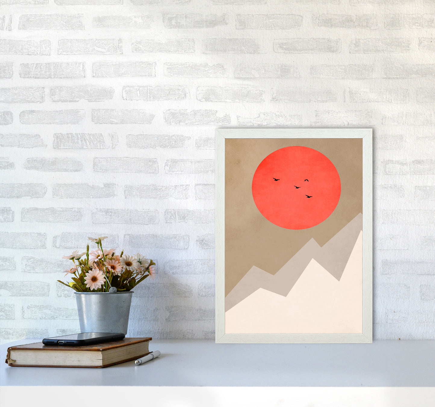 Mont Blanc Art Print by Kubistika A3 Oak Frame