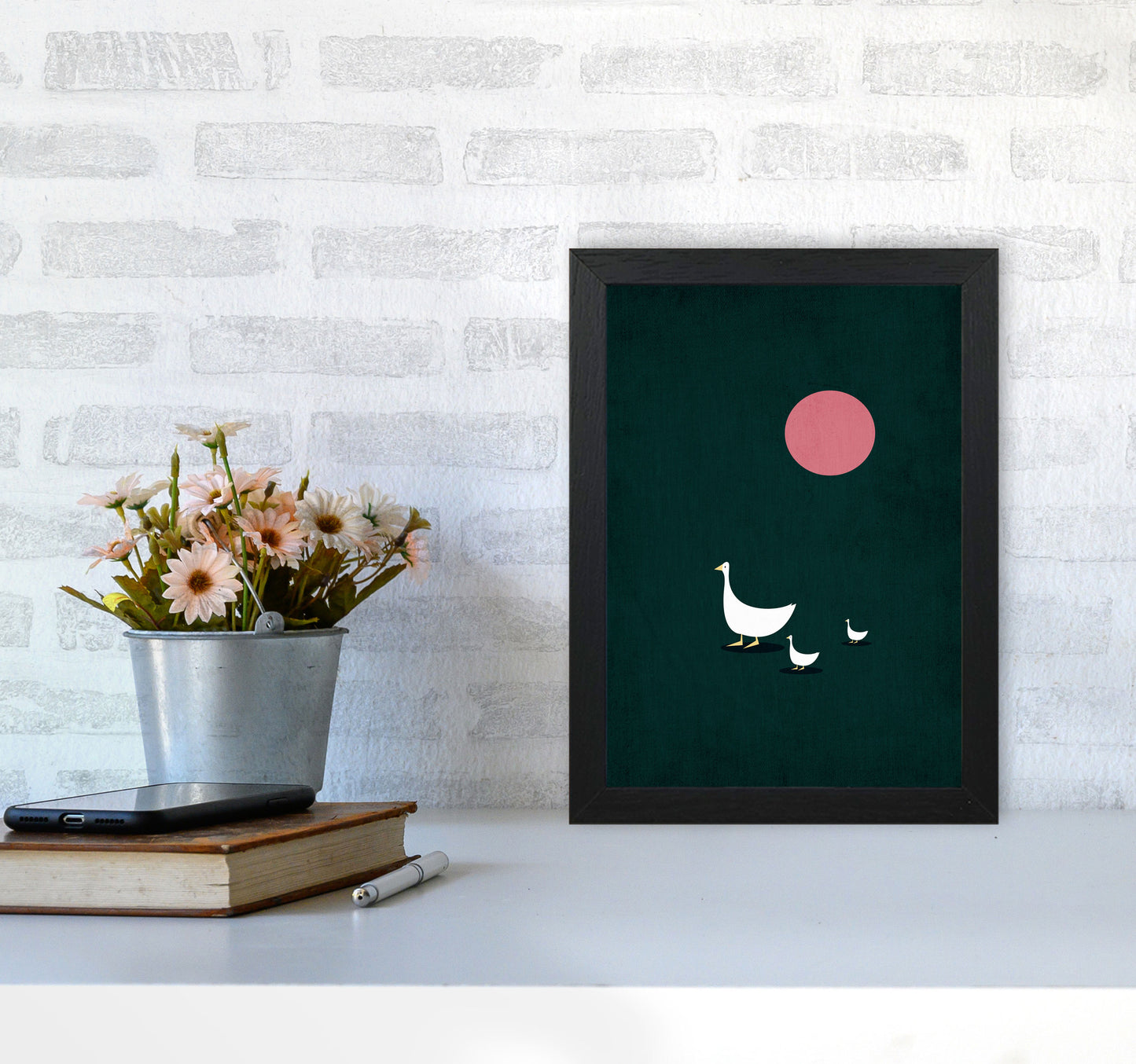 Sunny Side Of Life Contemporary Art Print by Kubistika A4 White Frame