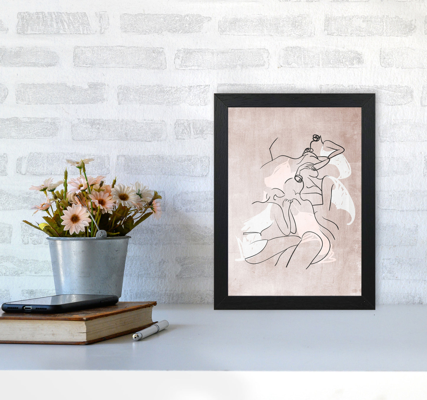 Les Femmes Fatales Contemporary Art Print by Kubistika A4 White Frame