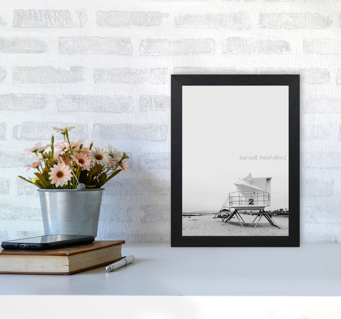 Eat Well Travel Often Photography Art Print by Kubistika A4 White Frame