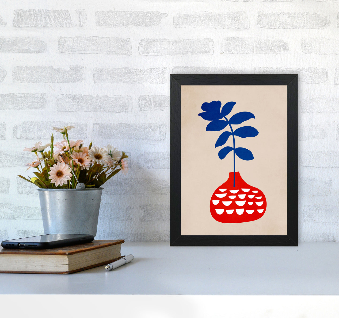 Wild Flower Art Print by Kubistika A4 White Frame