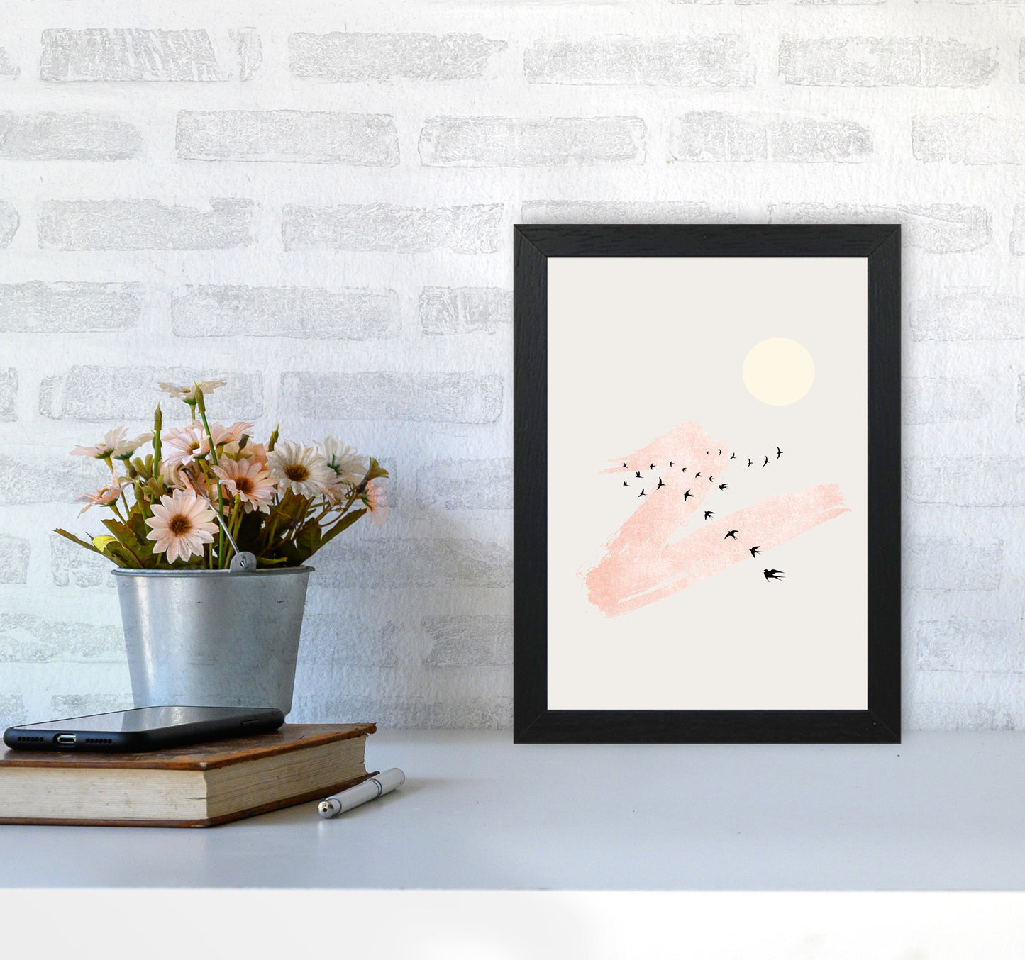 Sun and Heaven Art Print by Kubistika A4 White Frame