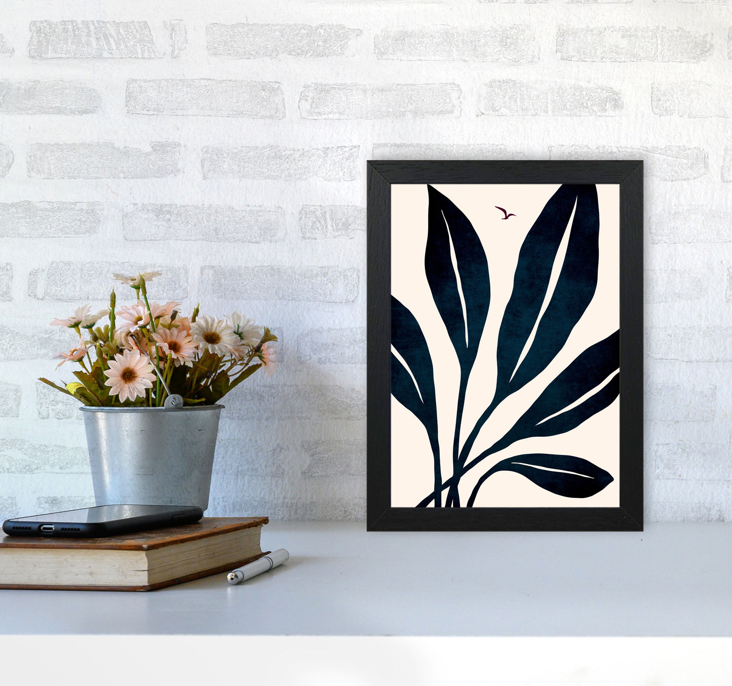 Ophelia - marine Art Print by Kubistika A4 White Frame