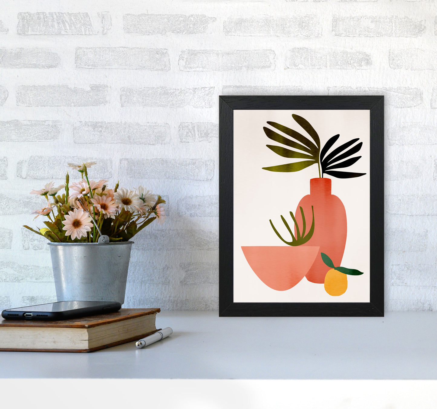 Juicy Lemon Art Print by Kubistika A4 White Frame