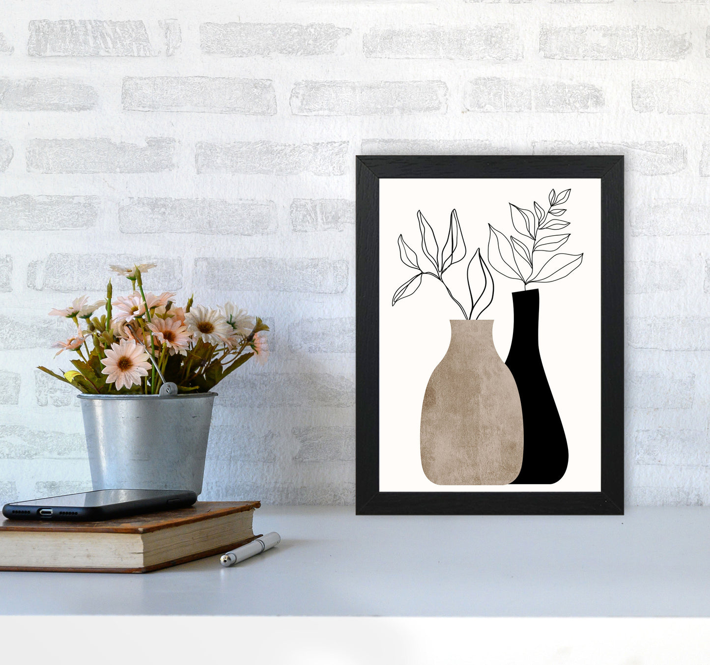 Gris En Gris Art Print by Kubistika A4 White Frame