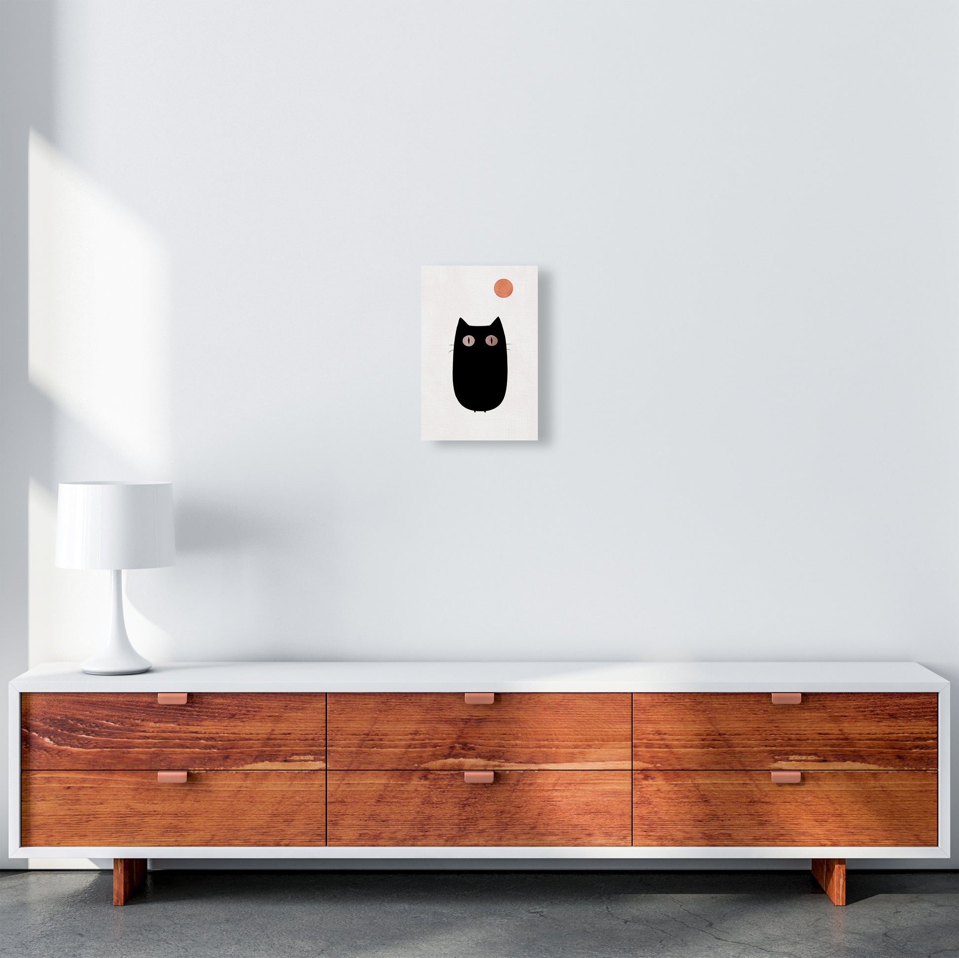 The Cat Contemporary Art Print by Kubistika A4 Canvas