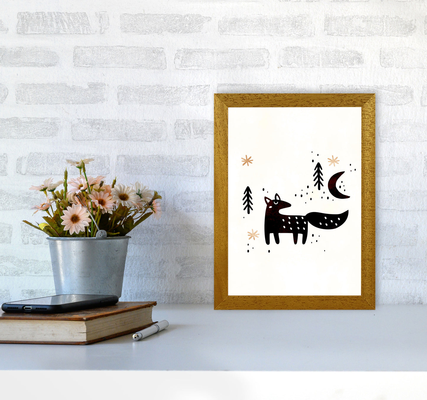 Little Winter Fox Nursery Childrens Art Print by Kubistika A4 Print Only