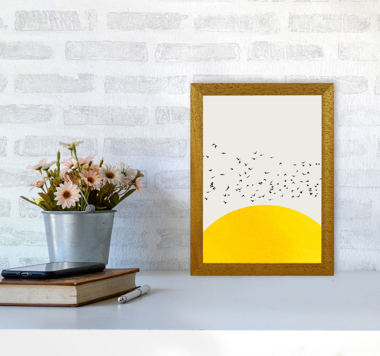 1000 Birds Modern Abstract Art Print by Kubistika A4 Print Only