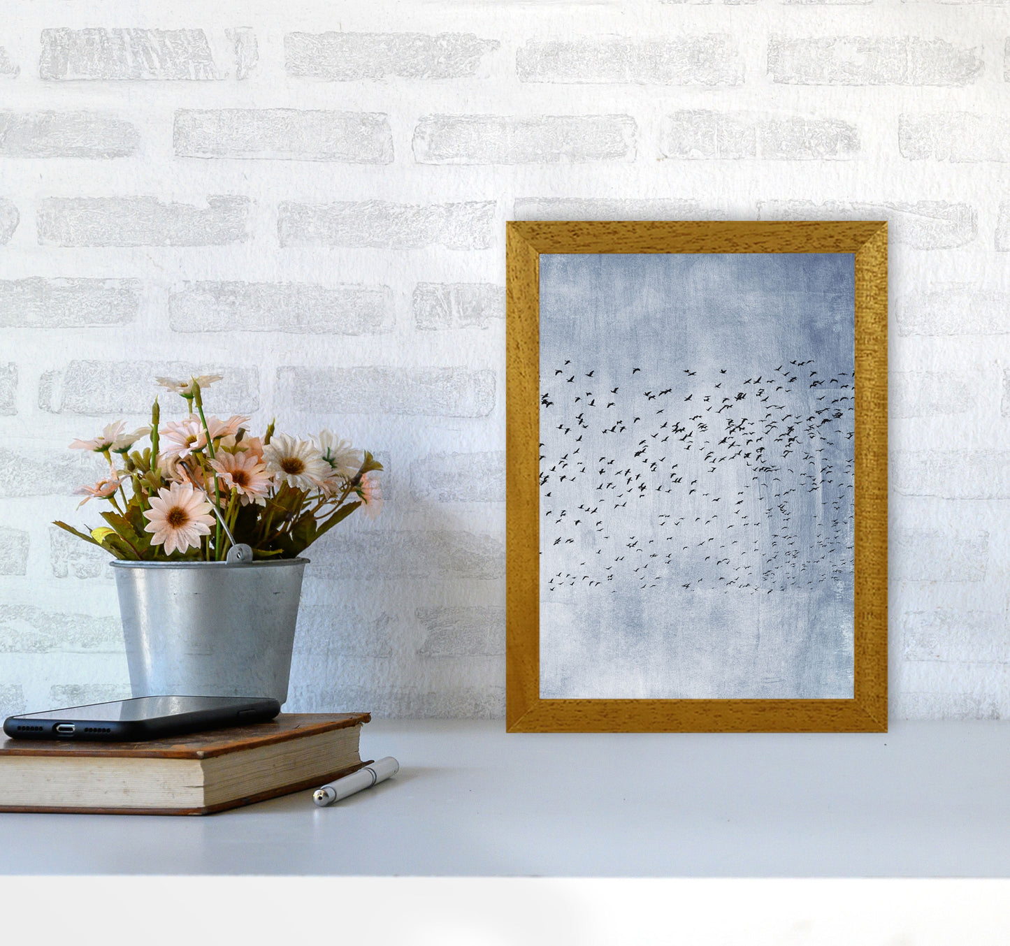 Moving On - Blue Contemporary Art Print by Kubistika A4 Print Only
