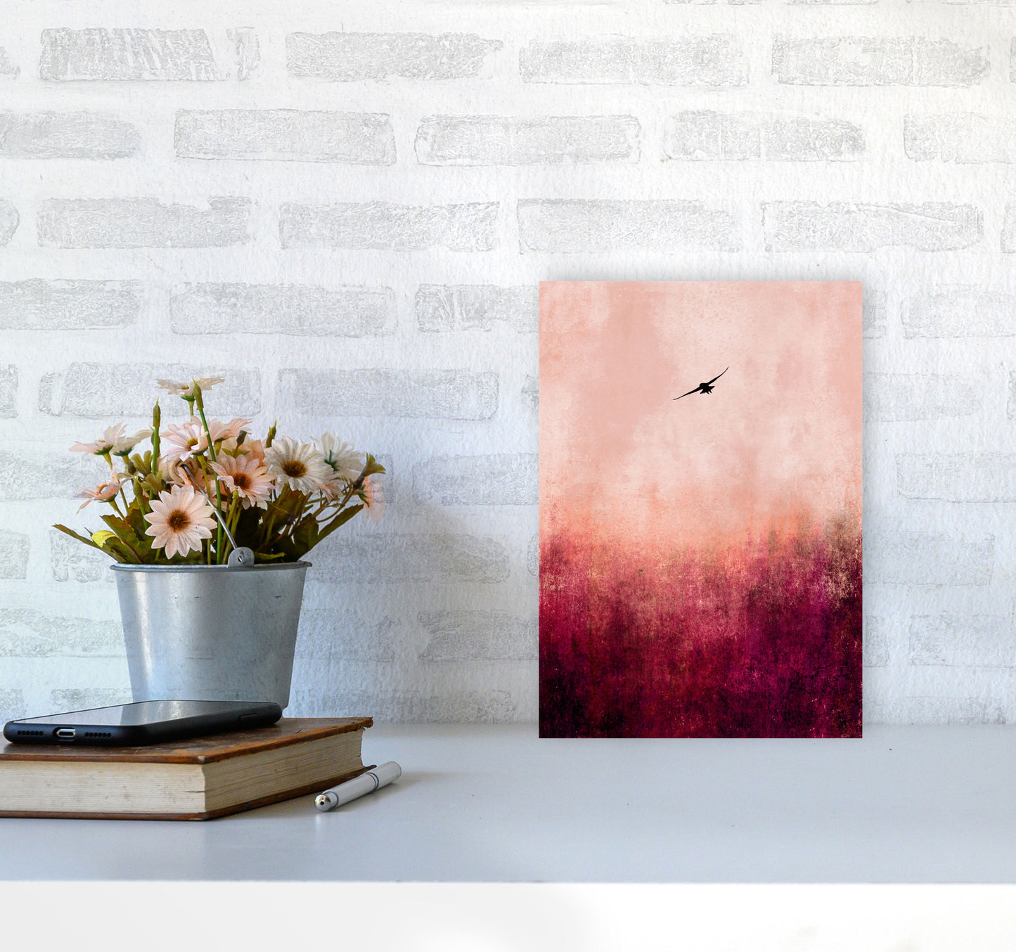 Rise Like A Phoenix Contemporary Art Print by Kubistika A4 Black Frame