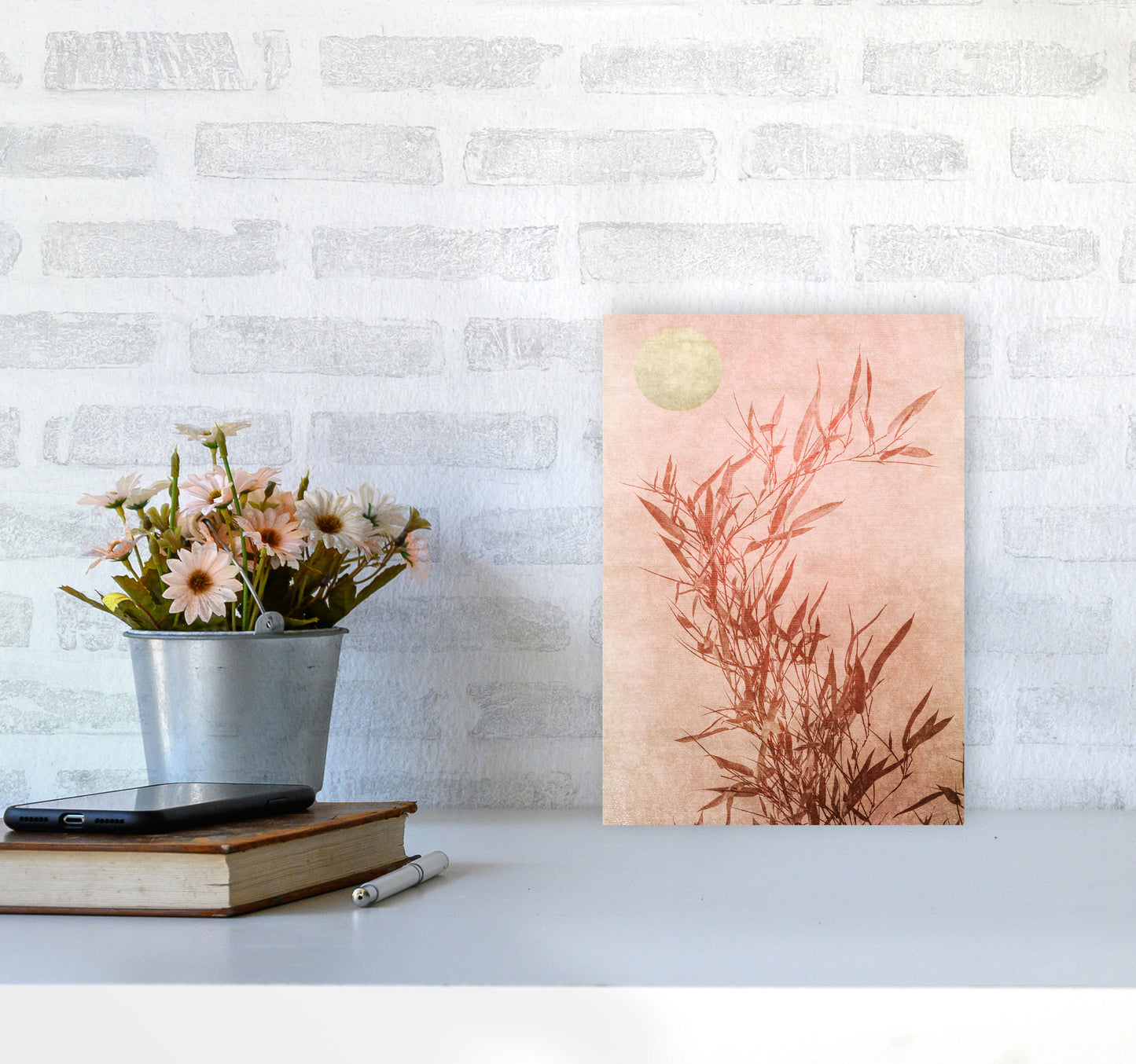 Sentimental Touch Contemporary Art Print by Kubistika A4 Black Frame
