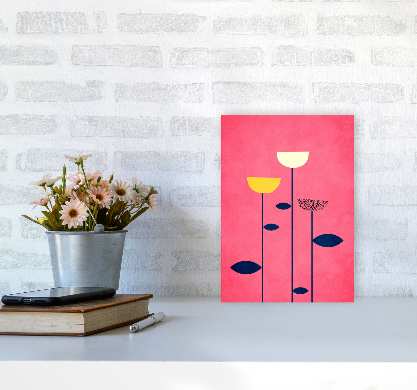 We Are Family - 3 Colourful Modern Art Print by Kubistika A4 Black Frame