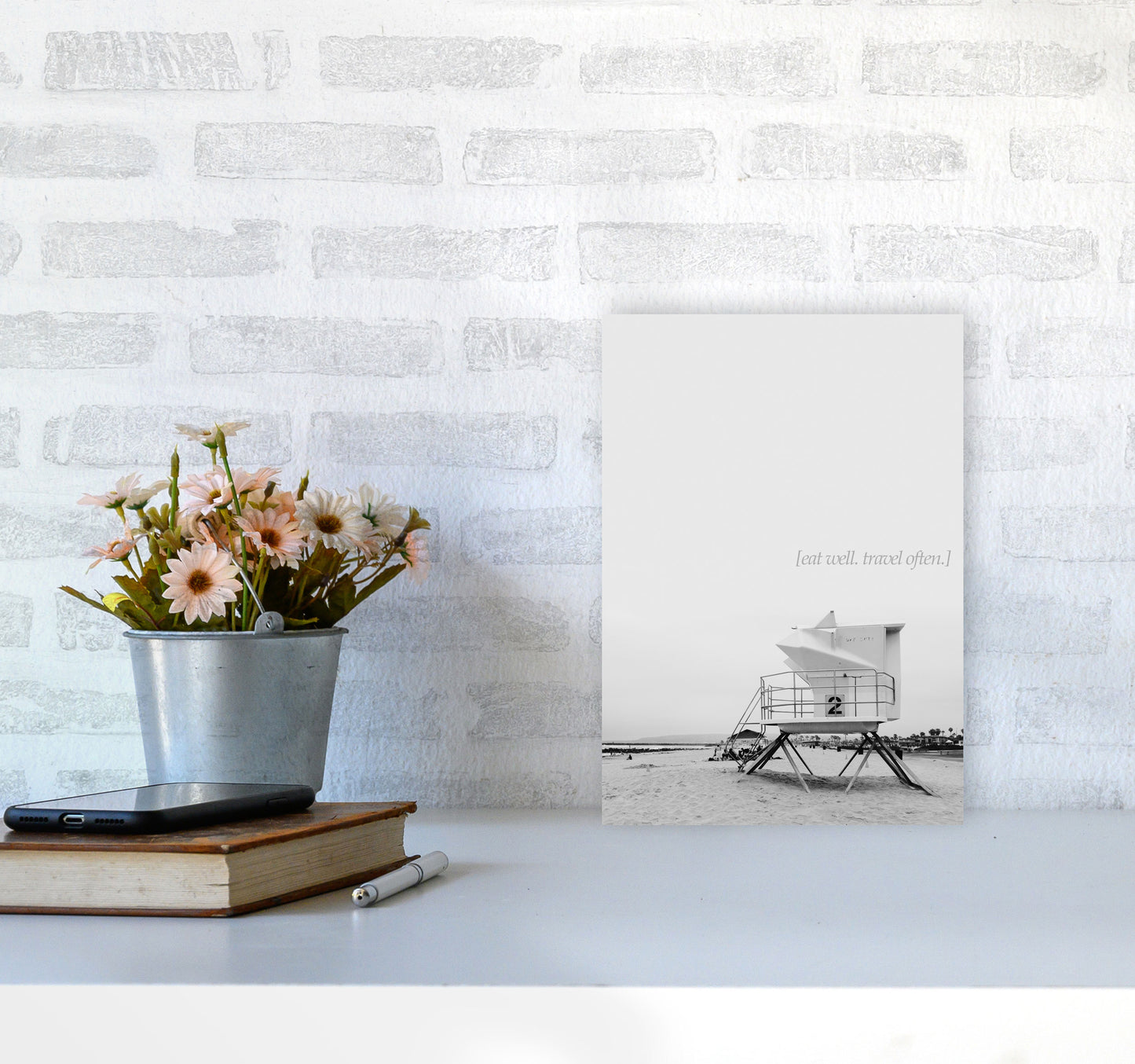 Eat Well Travel Often Photography Art Print by Kubistika A4 Black Frame