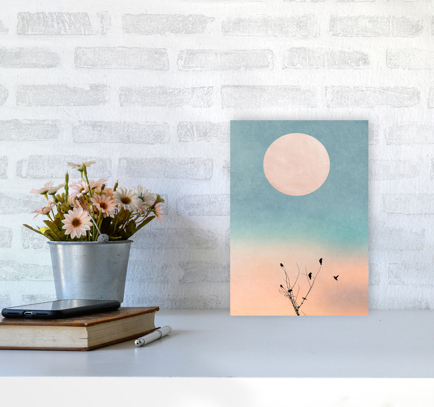 Waking Up Warm Contemporary Art Print by Kubistika A4 Black Frame
