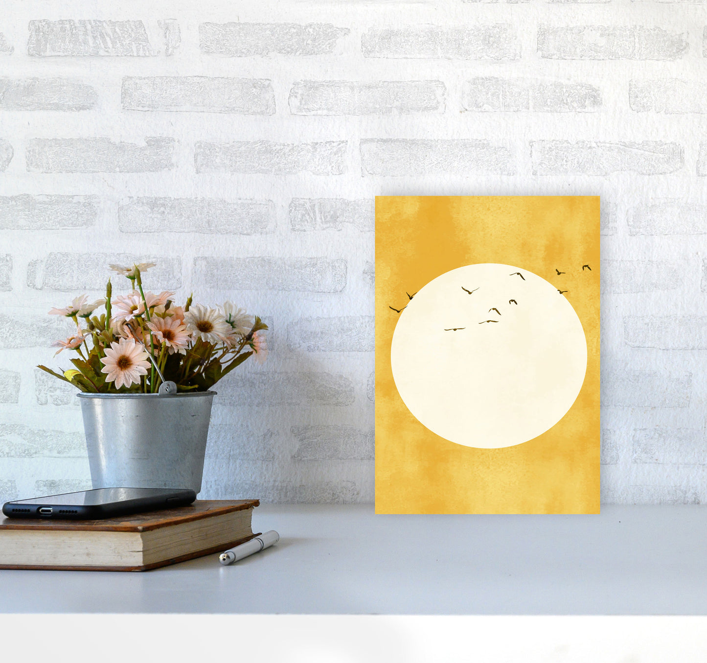 A Daylight Journey Modern Contemporary Art Print by Kubistika A4 Black Frame