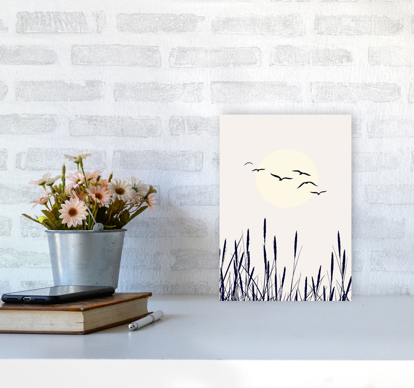 Shadows Of The Sun Contemporary Art Print by Kubistika A4 Black Frame