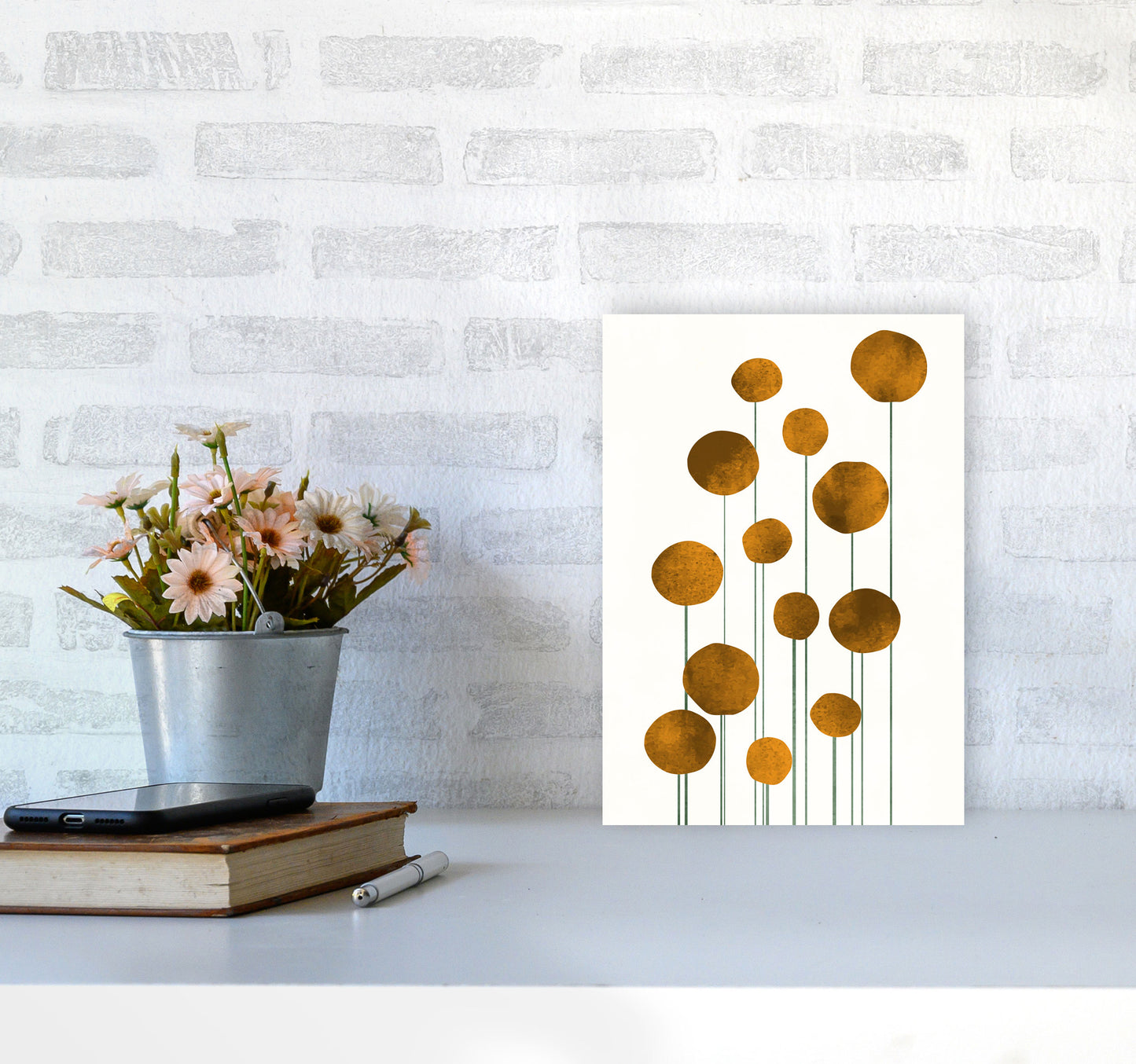 Waterflowers No.3 Art Print by Kubistika A4 Black Frame