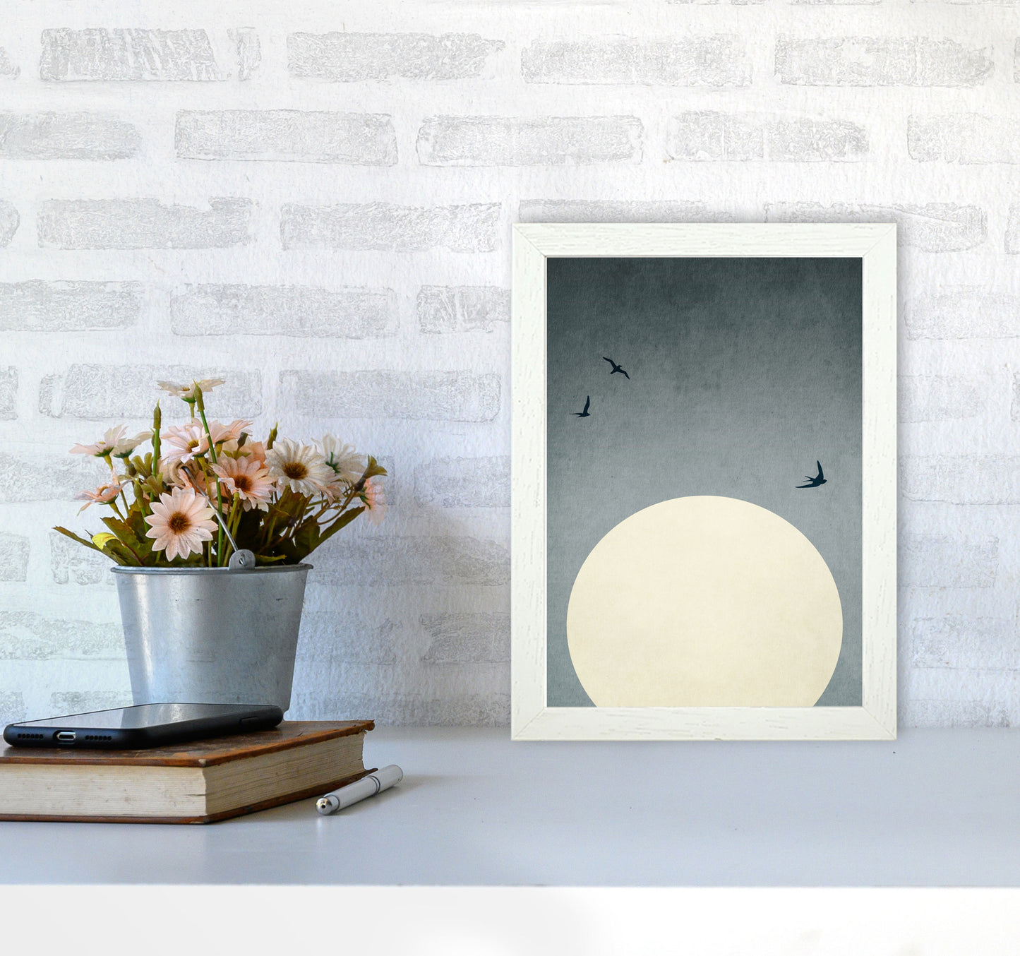 Moonshine Dancers-ROUGE Contemporary Art Print by Kubistika A4 Oak Frame