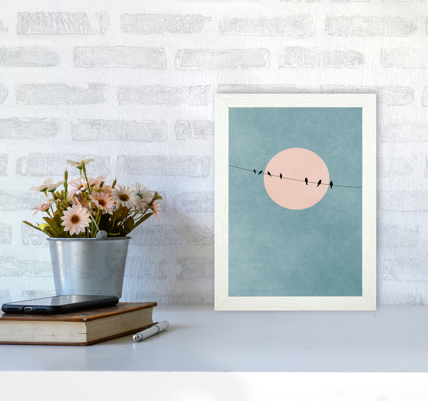 The Beauty Of Silence Contemporary Art Print by Kubistika A4 Oak Frame