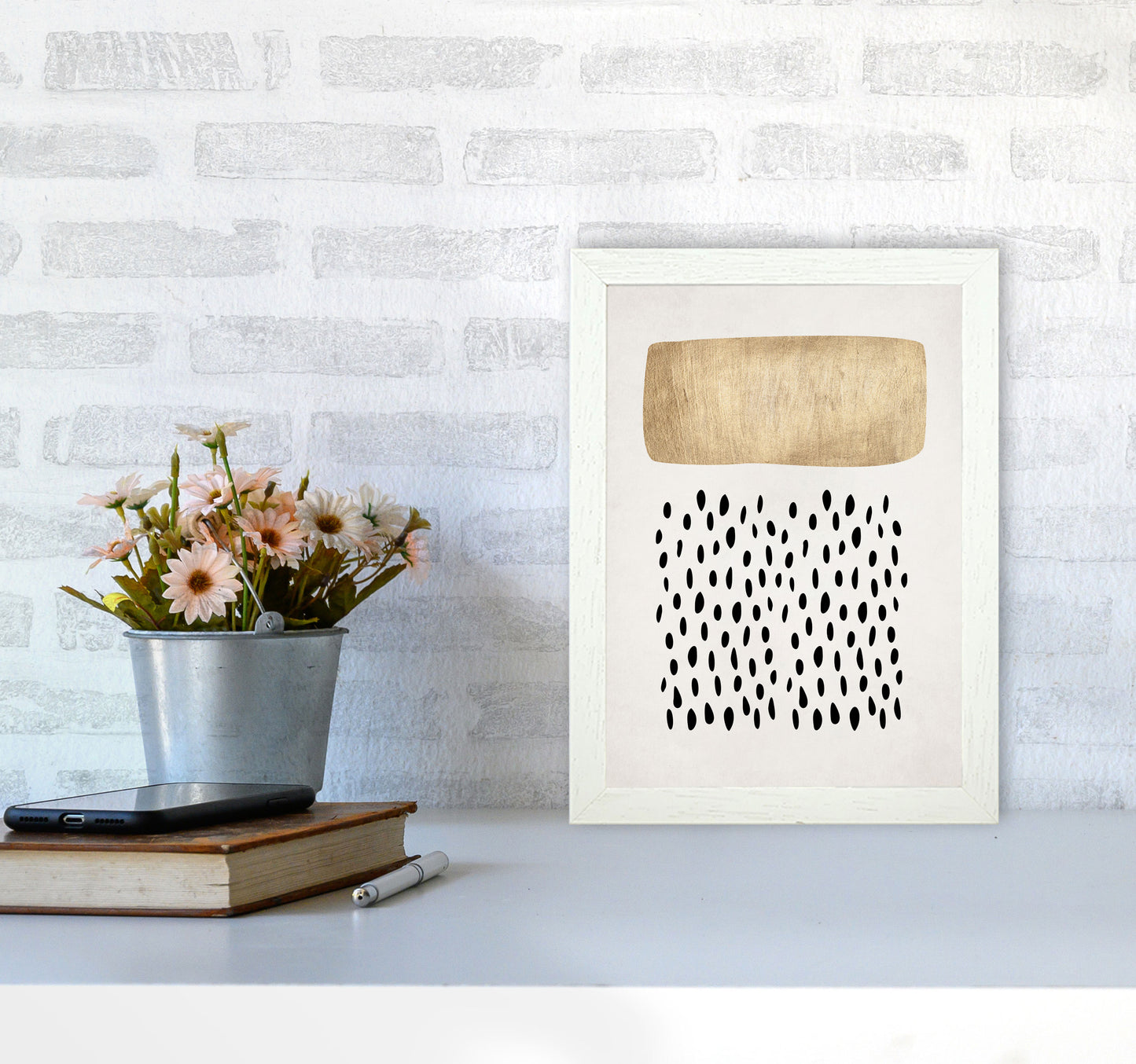 Opus No Contemporary Art Print by Kubistika A4 Oak Frame