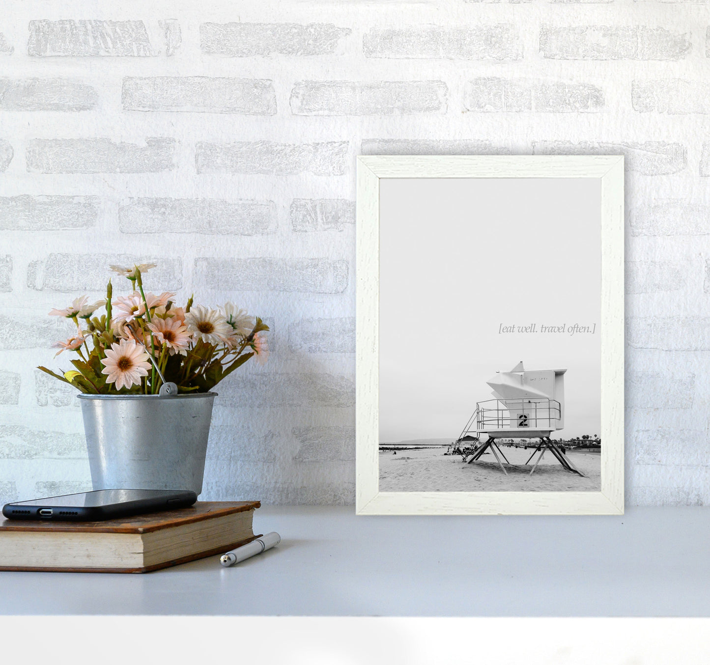 Eat Well Travel Often Photography Art Print by Kubistika A4 Oak Frame