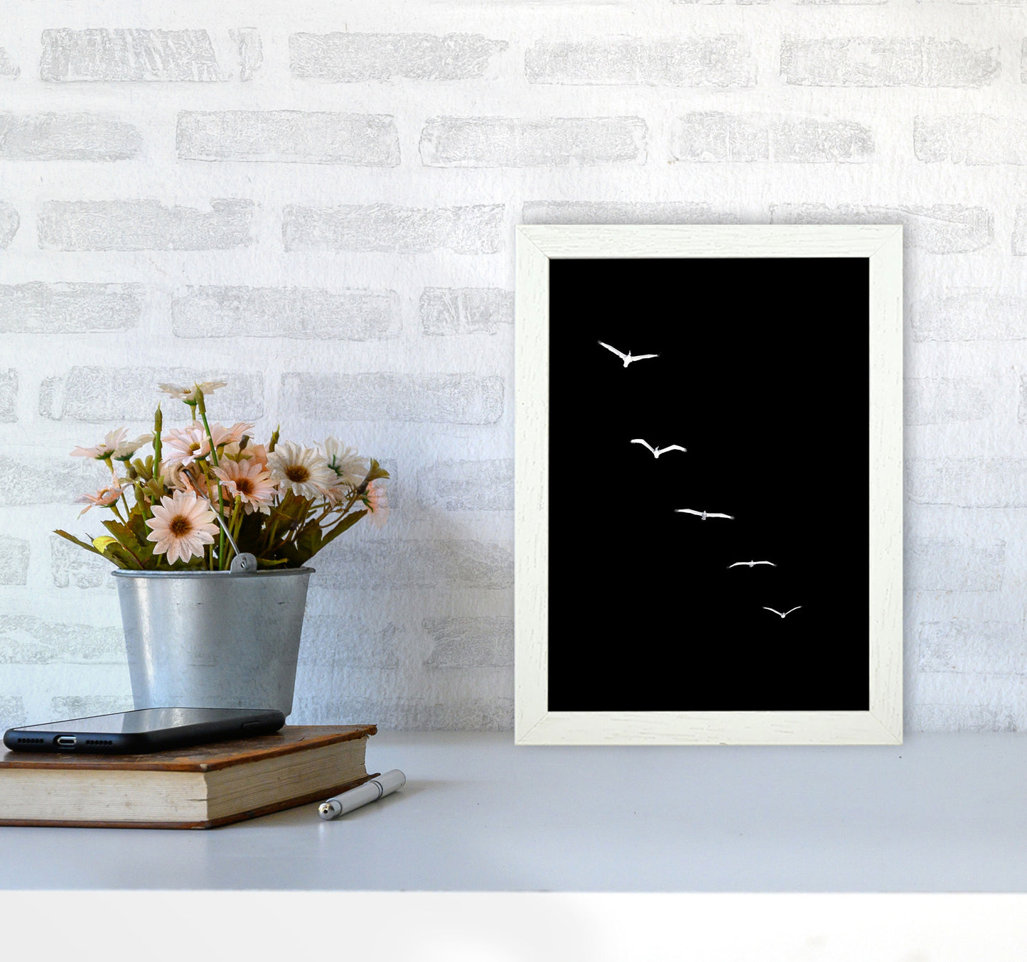 Heavenly Creatures Contemporary Art Print by Kubistika A4 Oak Frame