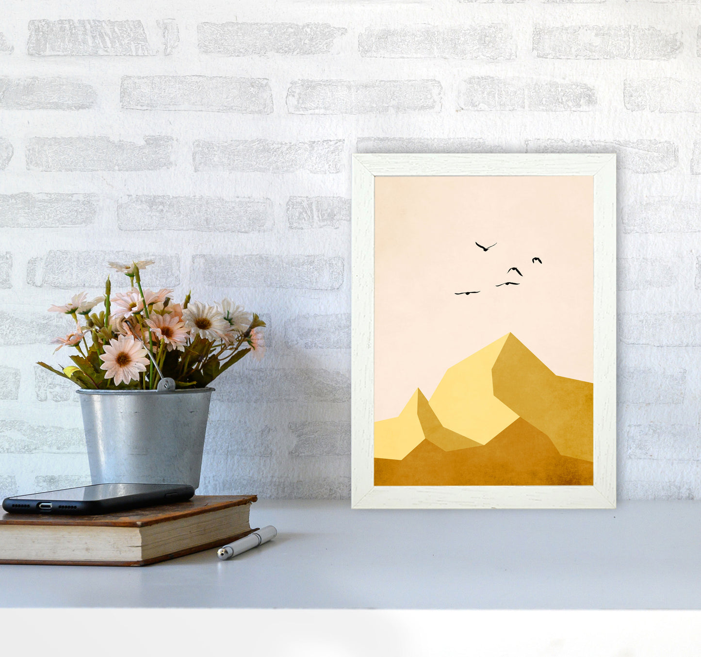 Zugspitze DREI Art Print by Kubistika A4 Oak Frame