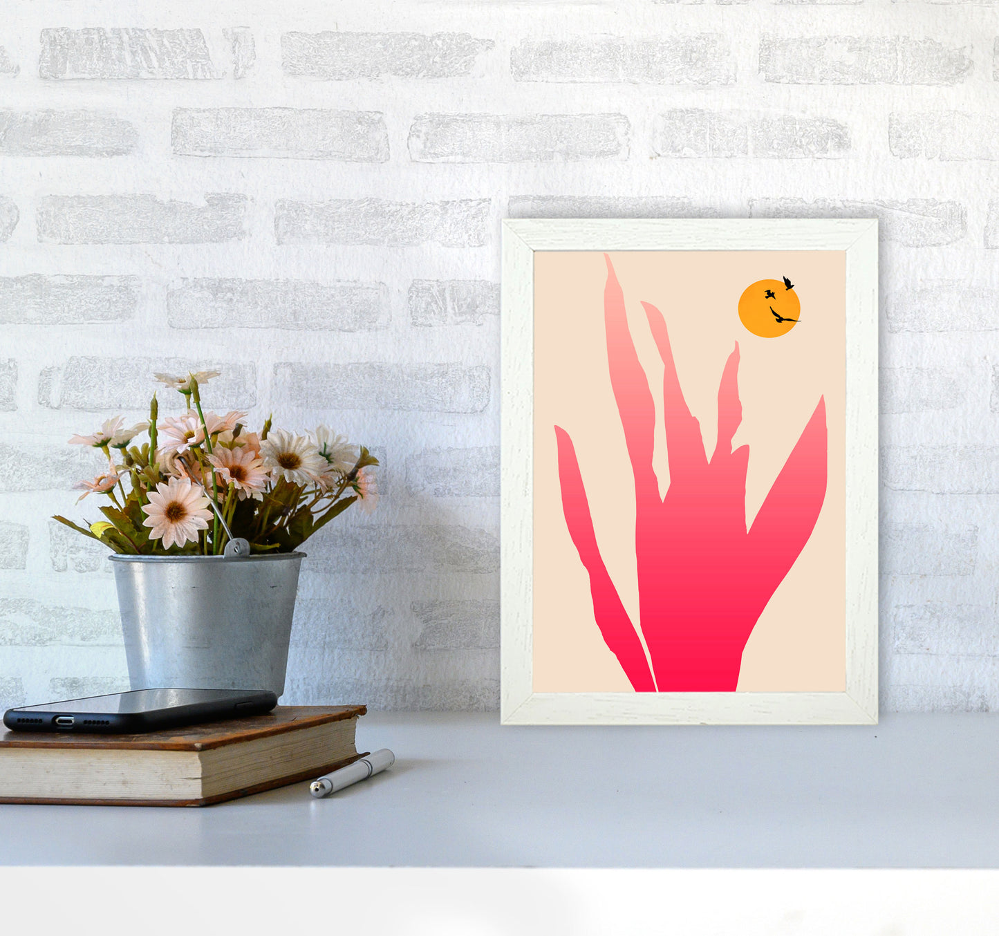 Strawberry Fields Forever Art Print by Kubistika A4 Oak Frame