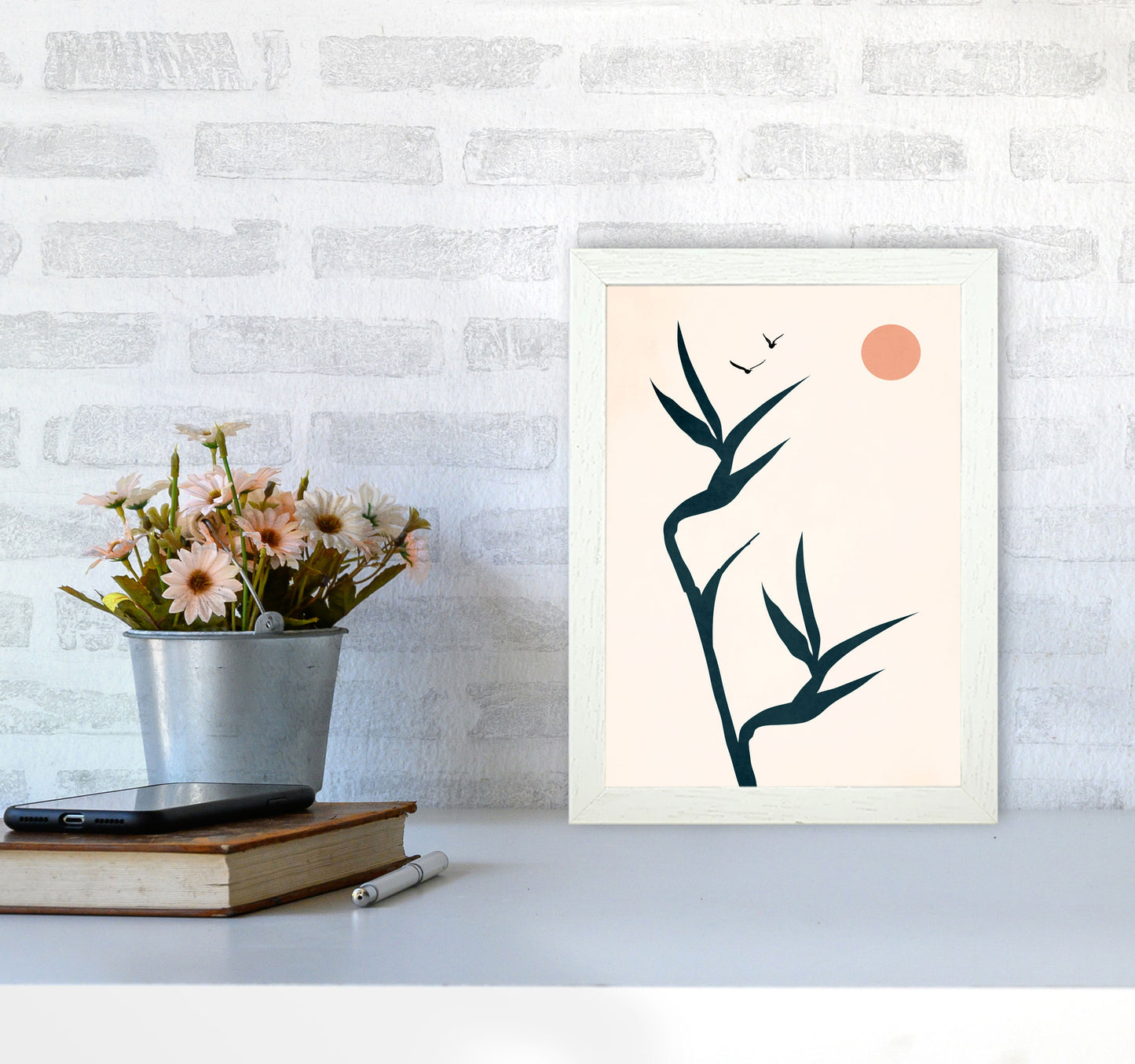 Paradise Art Print by Kubistika A4 Oak Frame