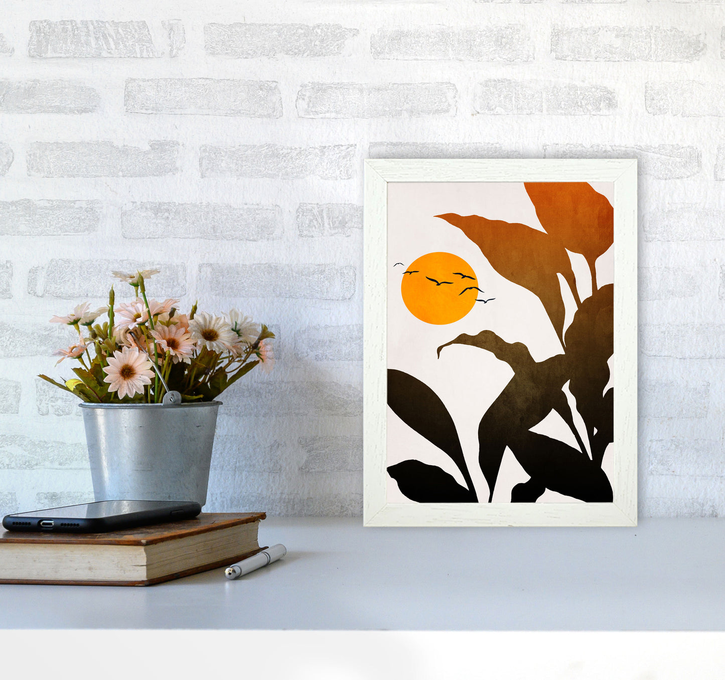 Mystic River Art Print by Kubistika A4 Oak Frame