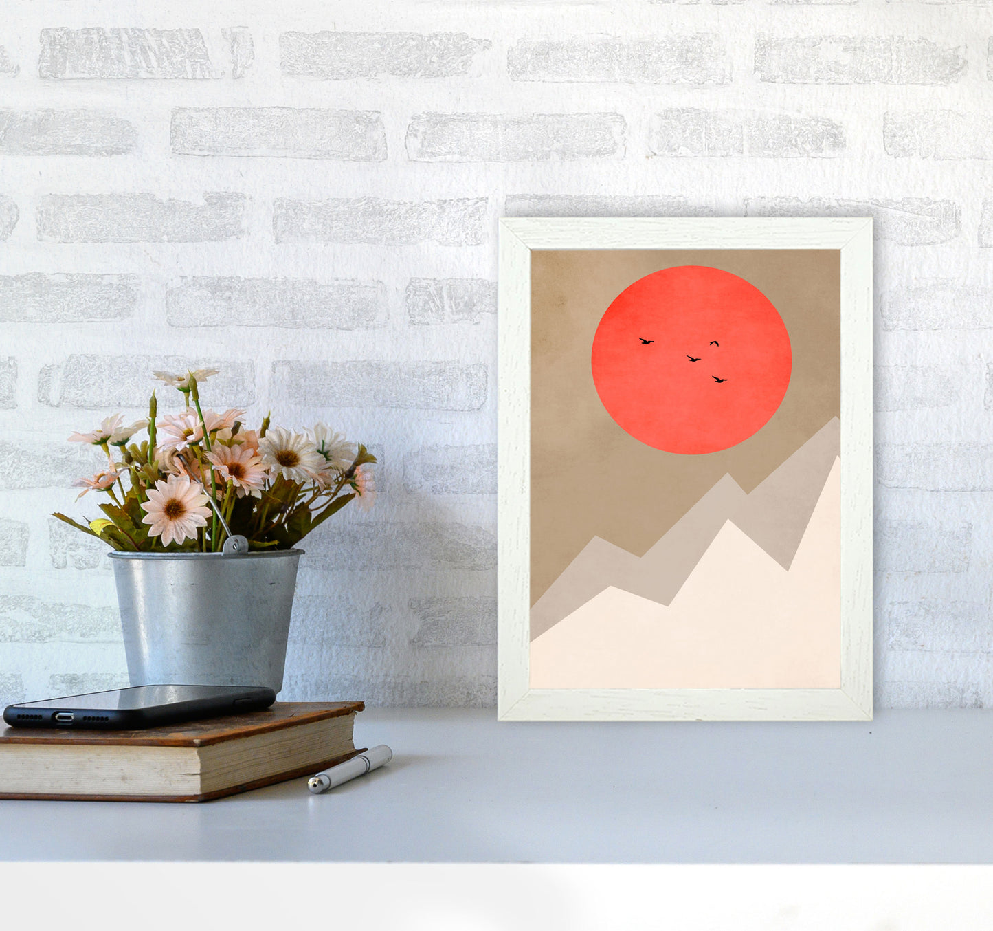 Mont Blanc Art Print by Kubistika A4 Oak Frame