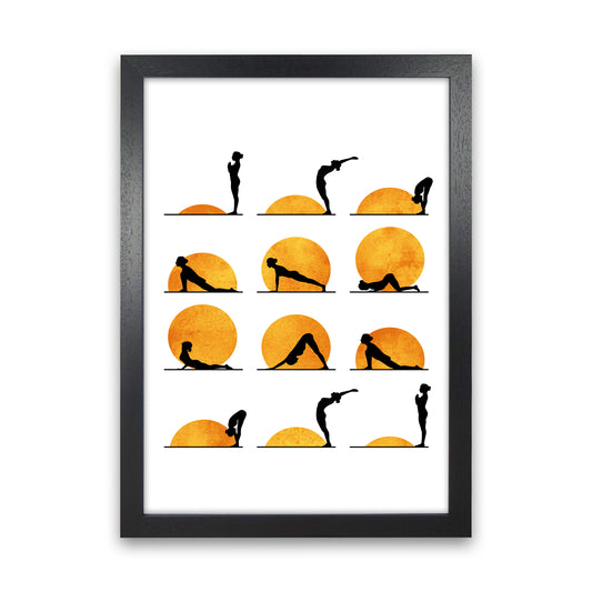 Yoga Sun Contemporary Art Print by Kubistika Black Grain