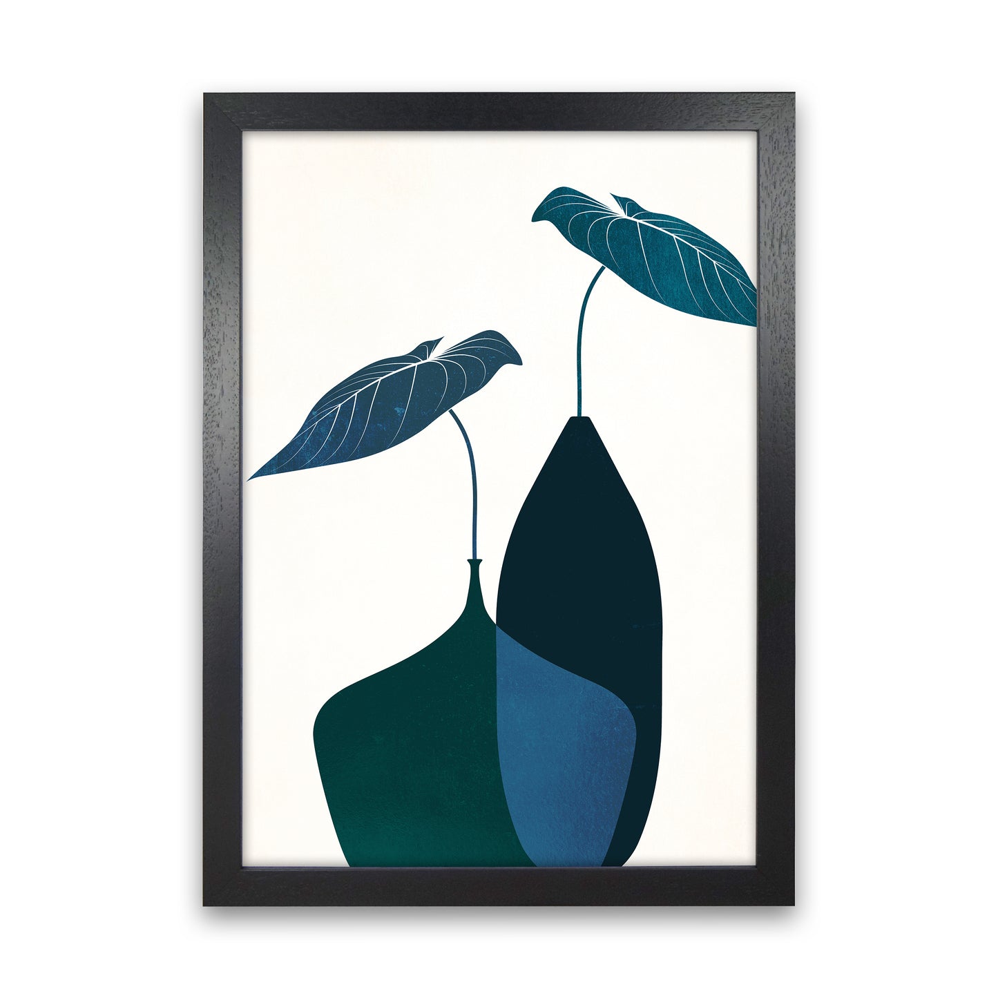 Scandinavian Bouquet-BLEU Contemporary Art Print by Kubistika Black Grain
