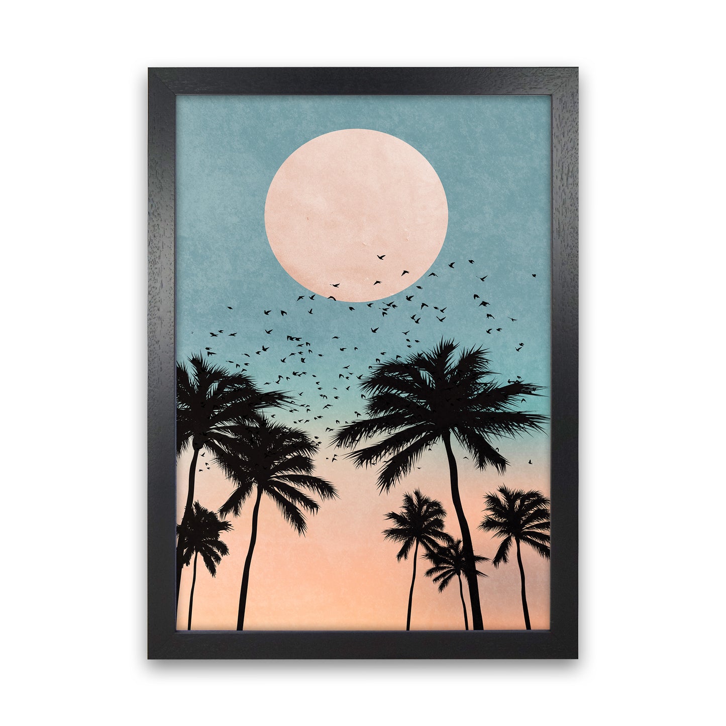 Sunrise Modern Art Print by Kubistika Black Grain