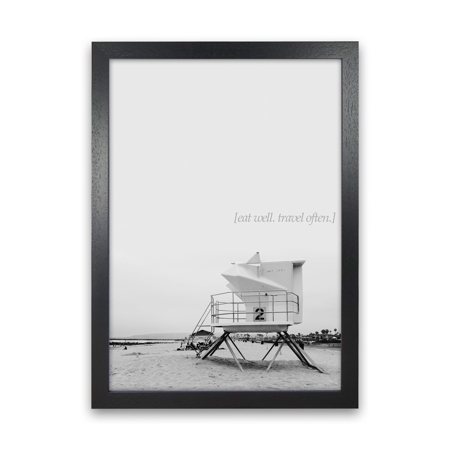 Eat Well Travel Often Photography Art Print by Kubistika Black Grain