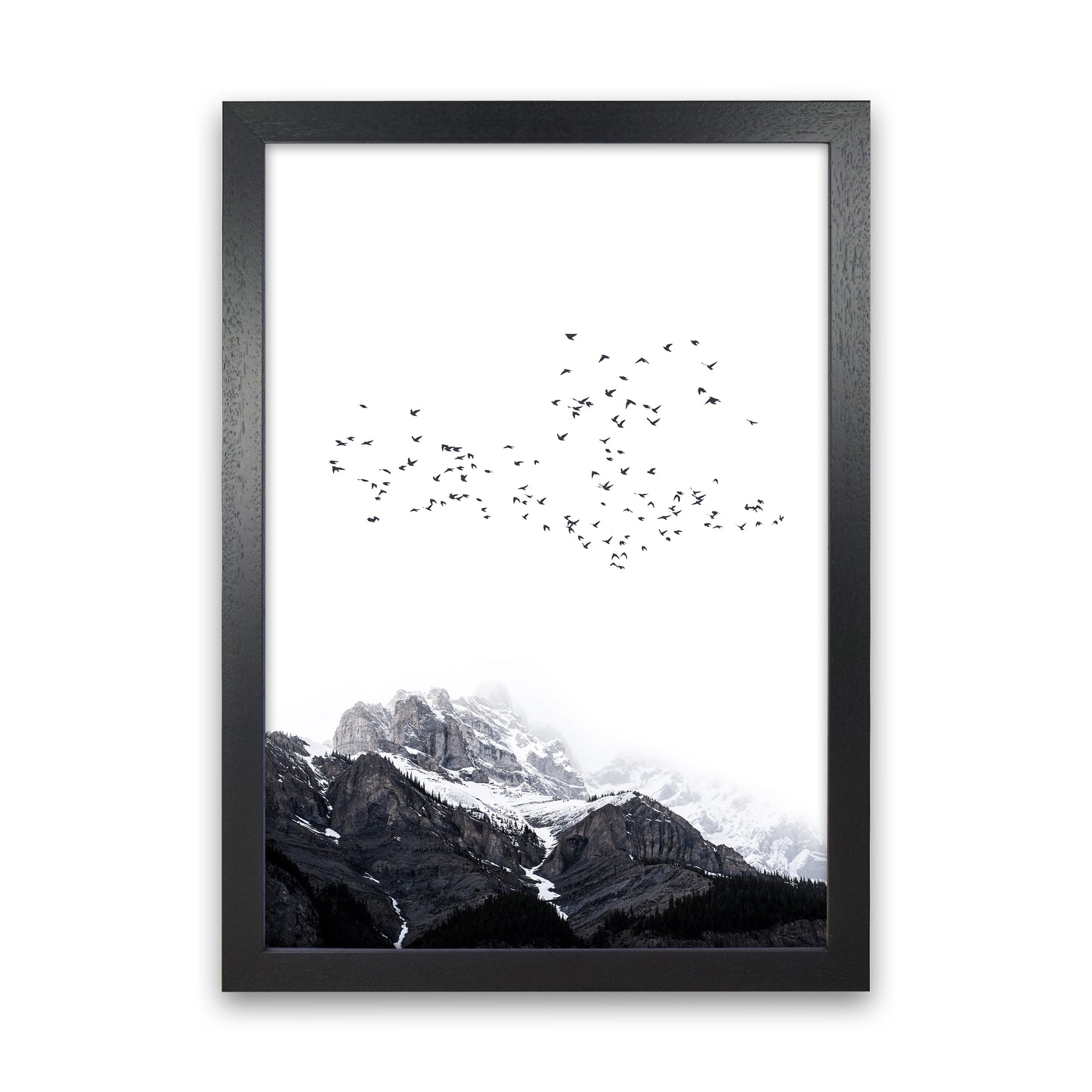 The Mountains Contemporary Landscape Art Print by Kubistika Black Grain