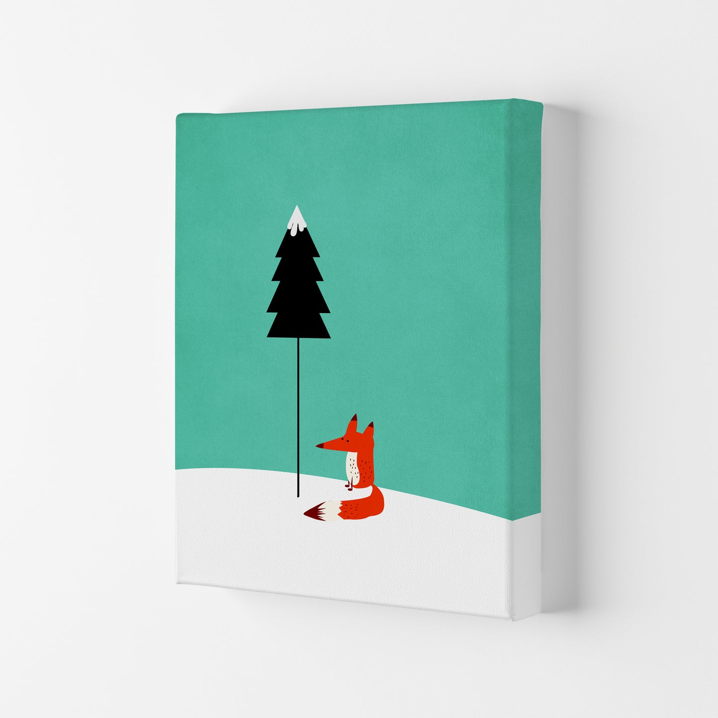 A Cute Little Fox Modern Animal Art Print by Kubistika Canvas