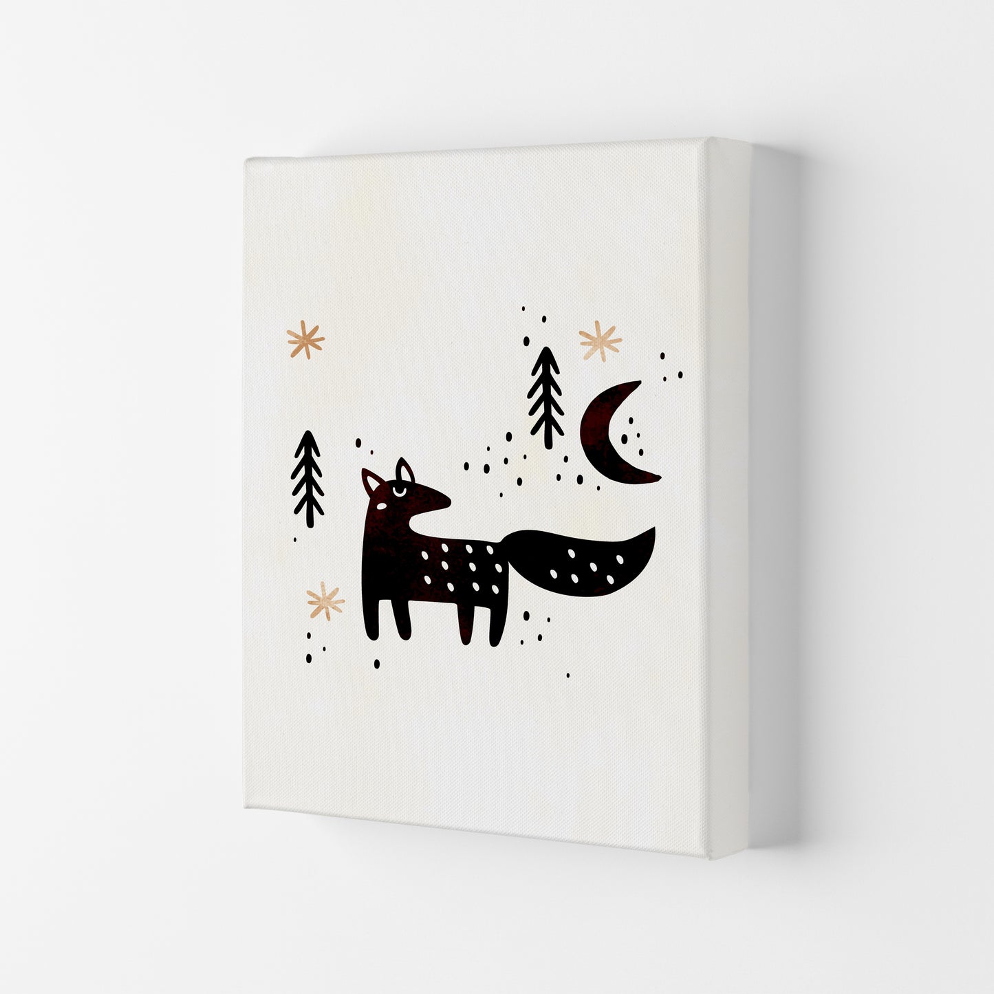 Little Winter Fox Nursery Childrens Art Print by Kubistika Canvas