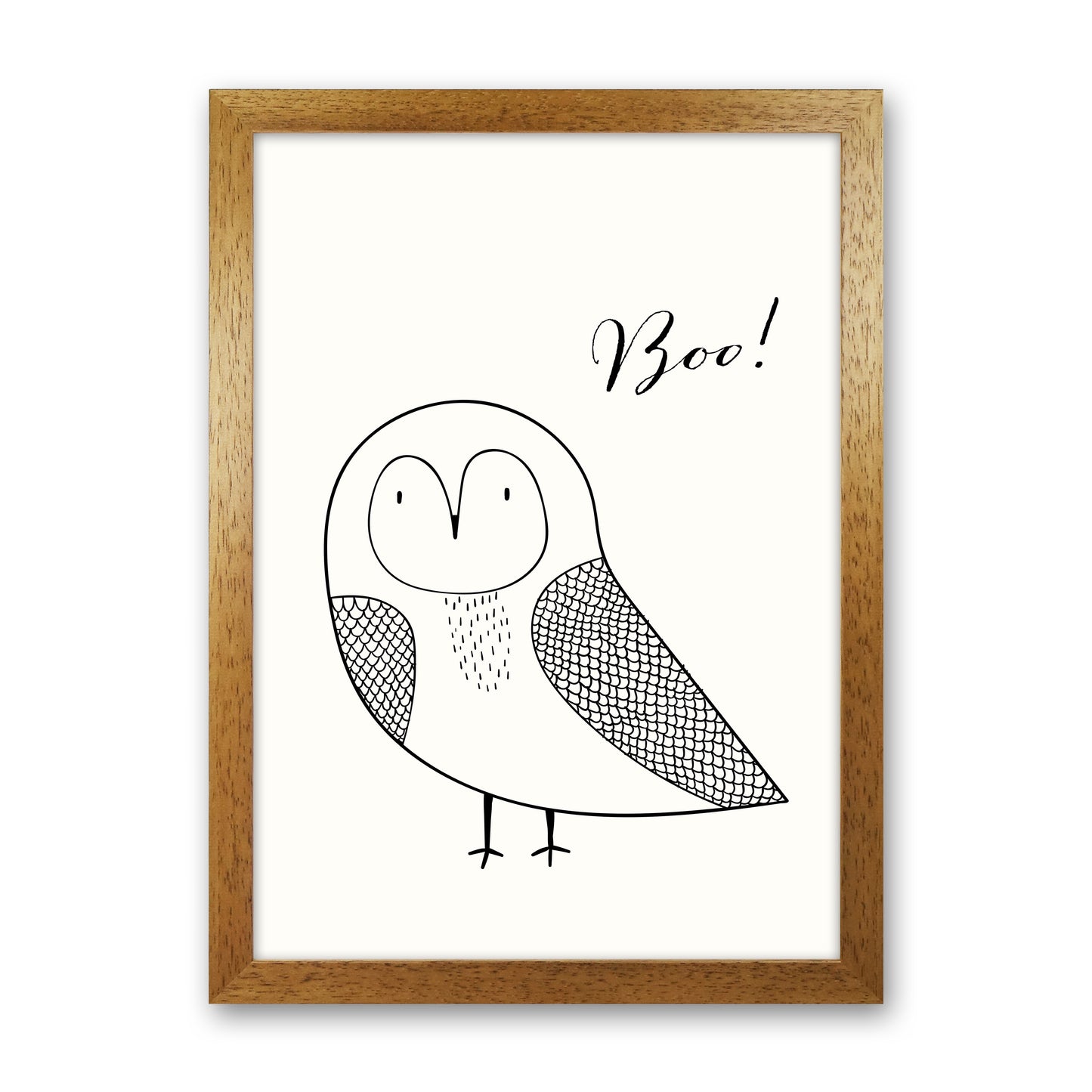 Boo Nursery Animal Art Print by Kubistika Oak Grain