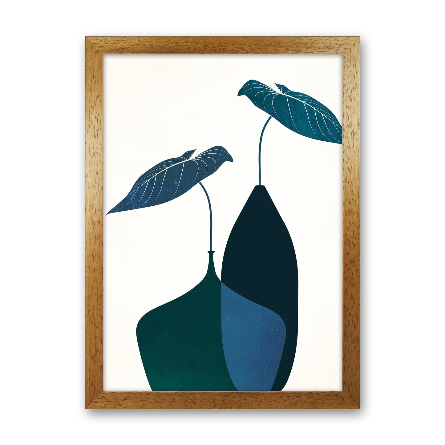 Scandinavian Bouquet-BLEU Contemporary Art Print by Kubistika Oak Grain