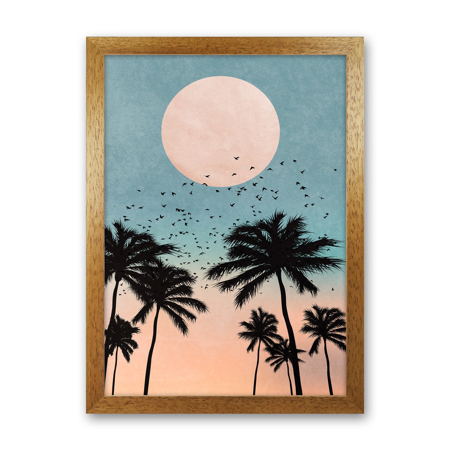 Sunrise Modern Art Print by Kubistika Oak Grain