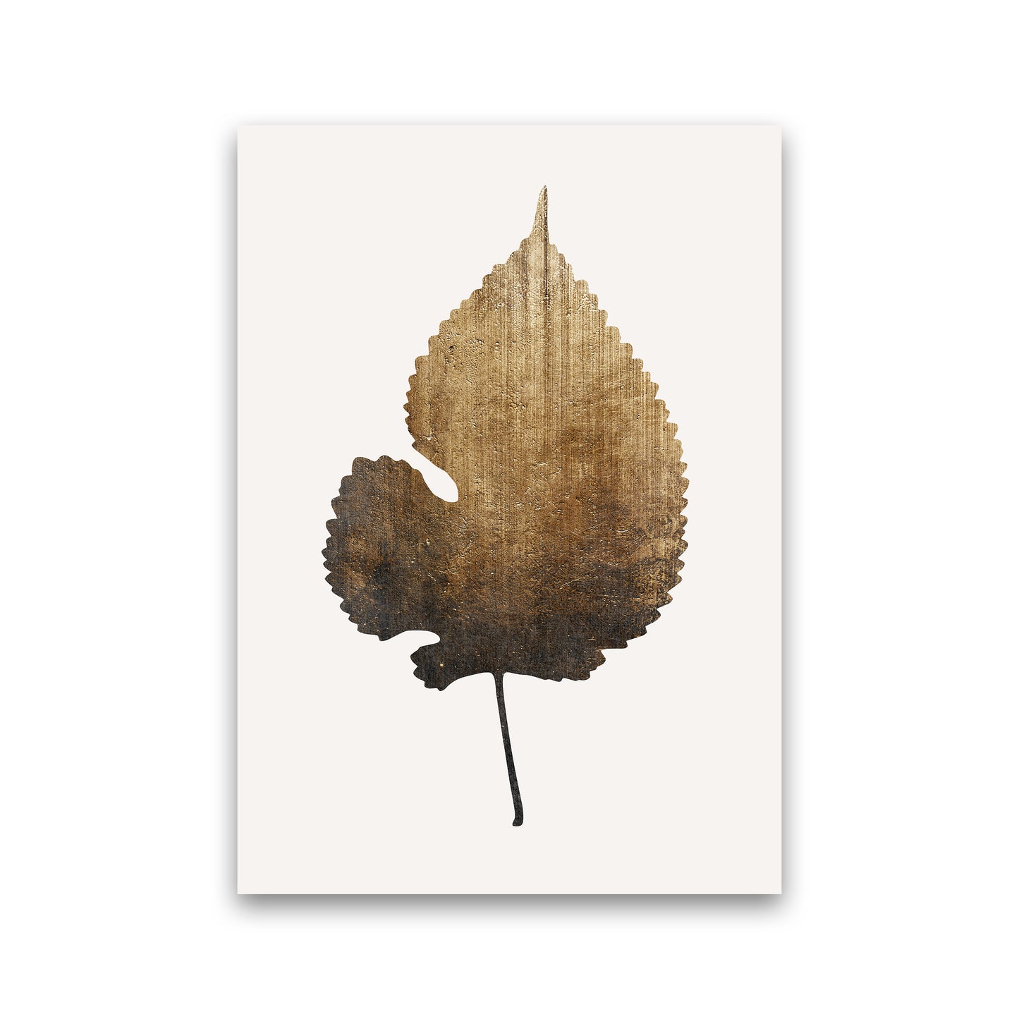 Golden Leaf Botanical Art Print by Kubistika Print Only