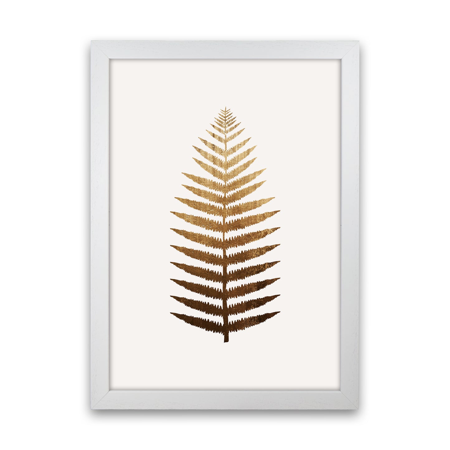 Golden leaf No Botanical Art Print by Kubistika White Grain
