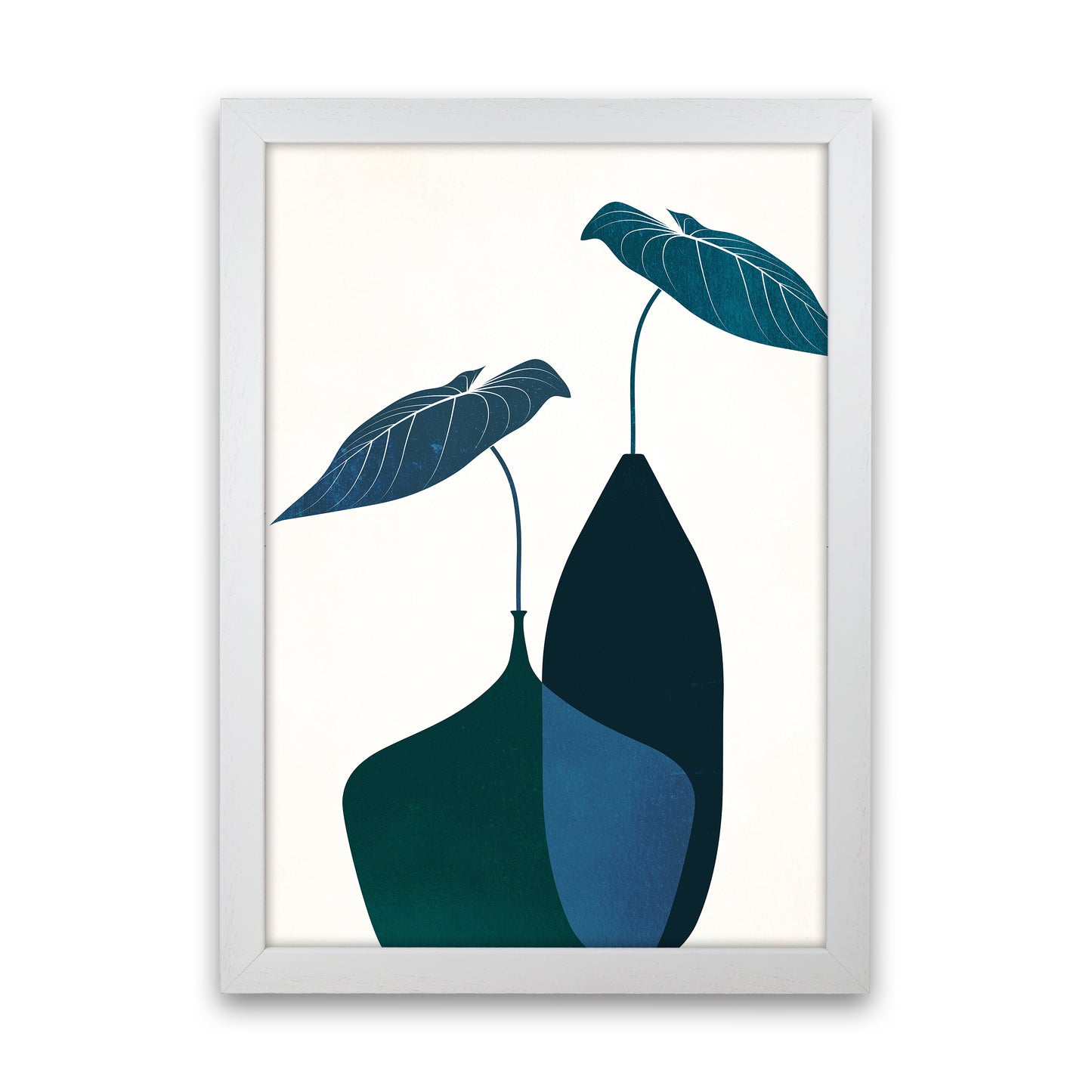 Scandinavian Bouquet-BLEU Contemporary Art Print by Kubistika White Grain