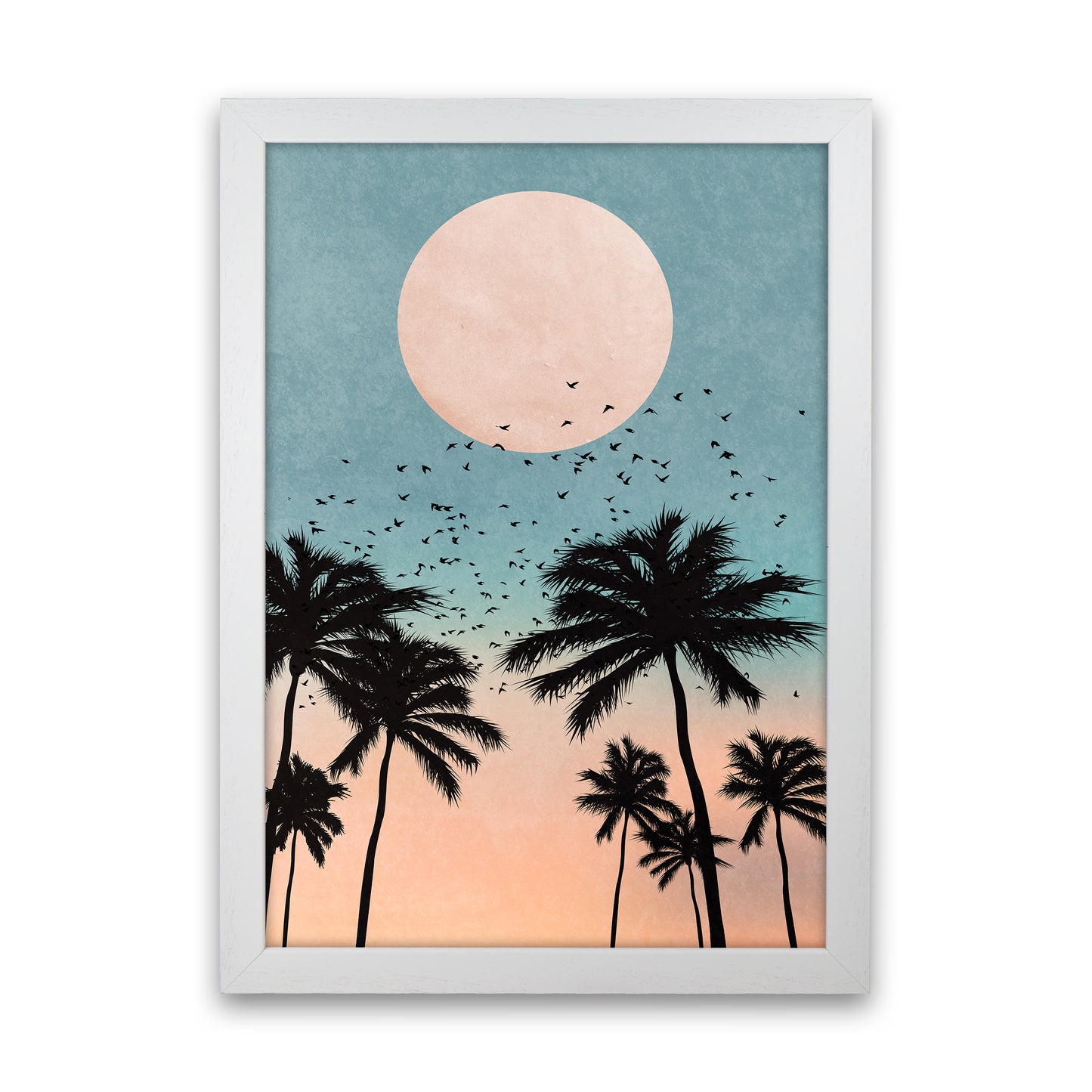 Sunrise Modern Art Print by Kubistika White Grain