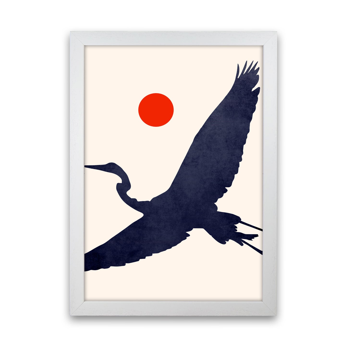 Crane Art Print by Kubistika White Grain