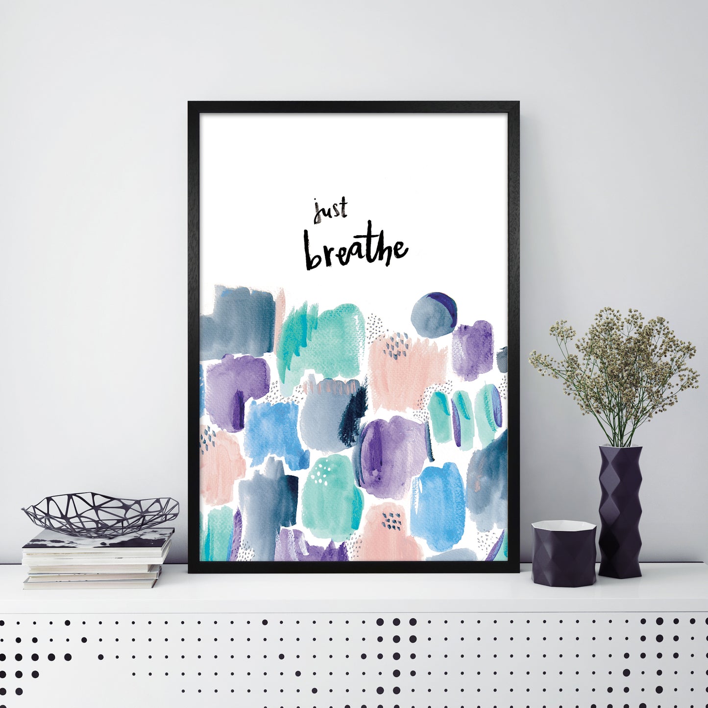 Laura Irwin Abstract Shapes C A1 Black with White Mount