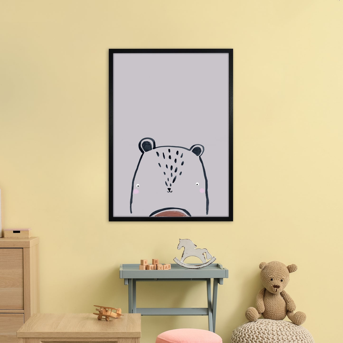 Teddy Art Print by Laura Irwin A1 White Frame